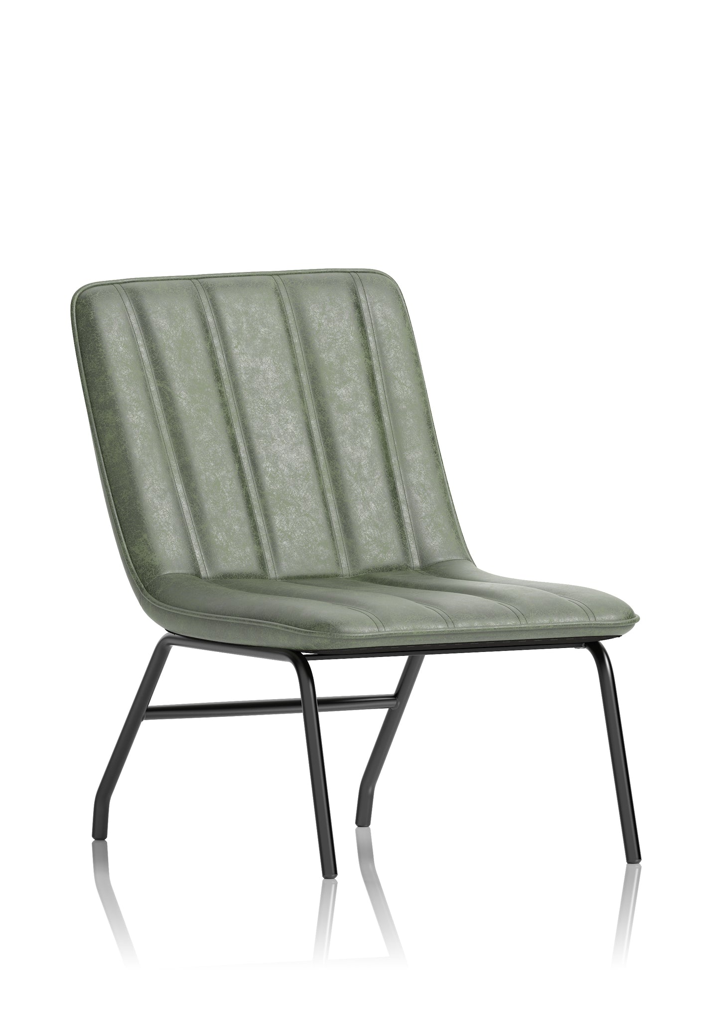 Marlow Bistro Chair – PU Leather, Forest Green or Pewter Grey, Self-Assembly, 2 Year Structural Warranty – Modern Dining or Office Accent Chair