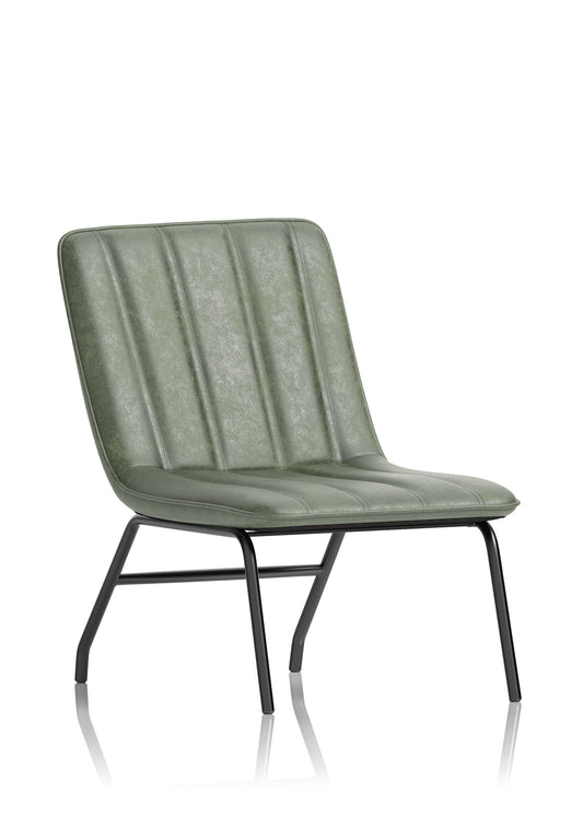 Marlow Bistro Chair – PU Leather, Forest Green or Pewter Grey, Self-Assembly, 2 Year Structural Warranty – Modern Dining or Office Accent Chair