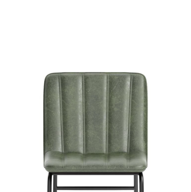 Marlow Bistro Chair – PU Leather, Forest Green or Pewter Grey, Self-Assembly, 2 Year Structural Warranty – Modern Dining or Office Accent Chair