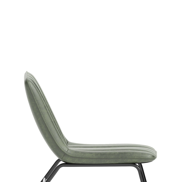 Marlow Bistro Chair – PU Leather, Forest Green or Pewter Grey, Self-Assembly, 2 Year Structural Warranty – Modern Dining or Office Accent Chair