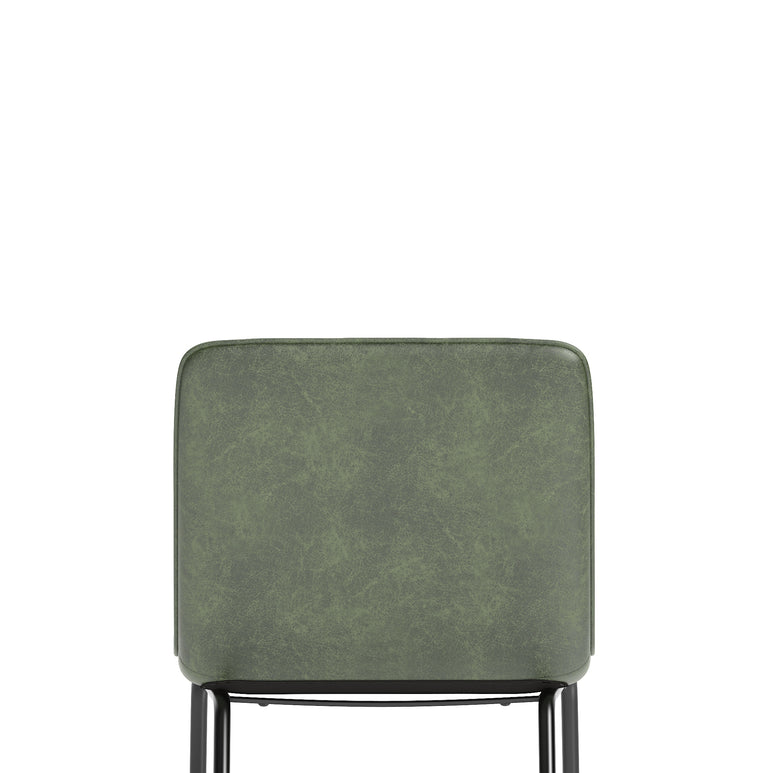Marlow Bistro Chair – PU Leather, Forest Green or Pewter Grey, Self-Assembly, 2 Year Structural Warranty – Modern Dining or Office Accent Chair
