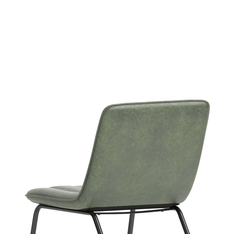 Marlow Bistro Chair – PU Leather, Forest Green or Pewter Grey, Self-Assembly, 2 Year Structural Warranty – Modern Dining or Office Accent Chair