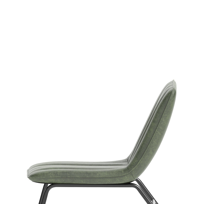 Marlow Bistro Chair – PU Leather, Forest Green or Pewter Grey, Self-Assembly, 2 Year Structural Warranty – Modern Dining or Office Accent Chair