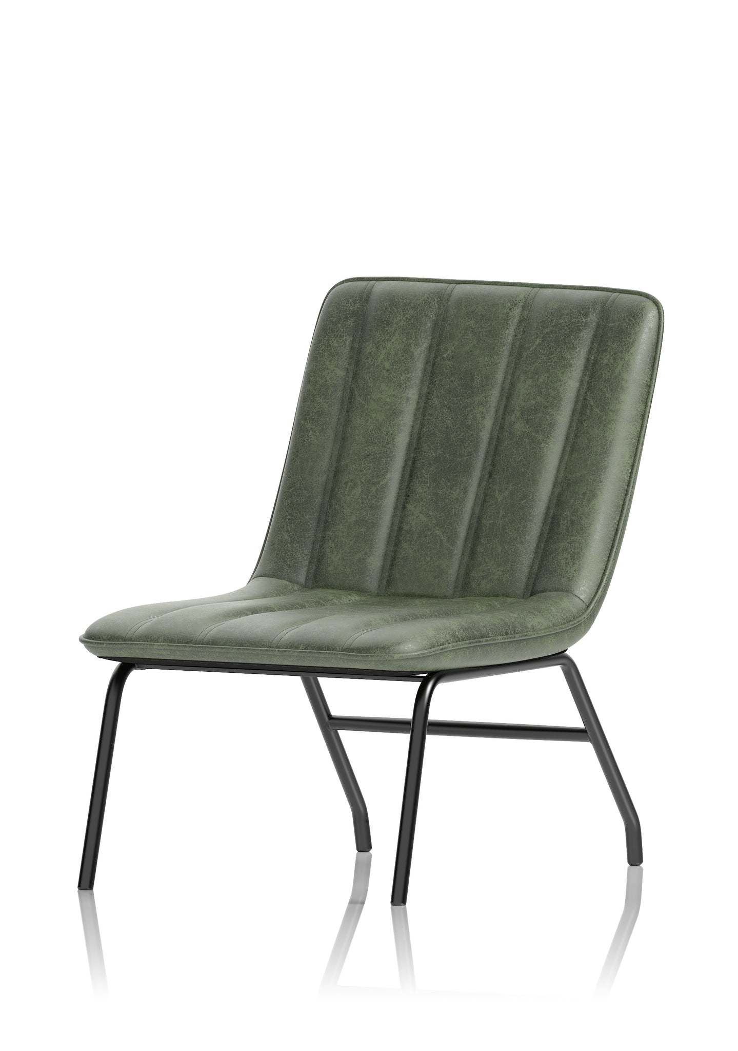 Marlow Bistro Chair – PU Leather, Forest Green or Pewter Grey, Self-Assembly, 2 Year Structural Warranty – Modern Dining or Office Accent Chair