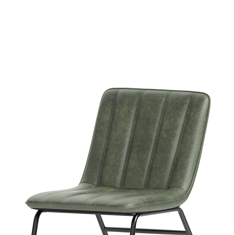 Marlow Bistro Chair – PU Leather, Forest Green or Pewter Grey, Self-Assembly, 2 Year Structural Warranty – Modern Dining or Office Accent Chair