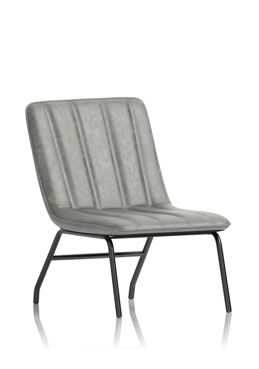 Marlow Bistro Chair – PU Leather, Forest Green or Pewter Grey, Self-Assembly, 2 Year Structural Warranty – Modern Dining or Office Accent Chair