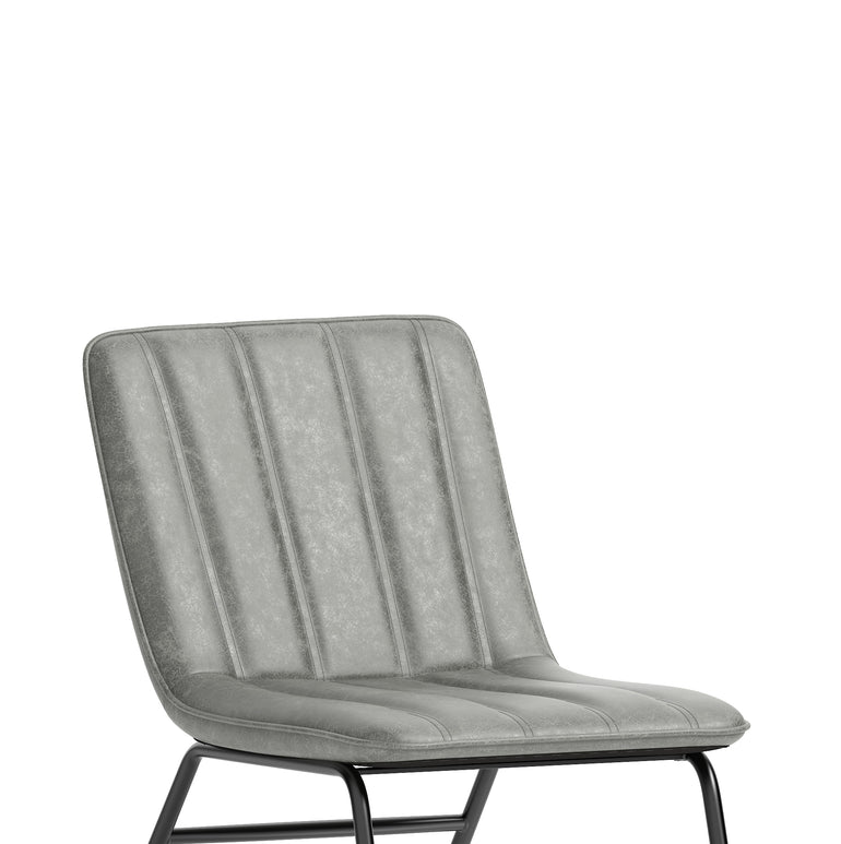 Marlow Bistro Chair – PU Leather, Forest Green or Pewter Grey, Self-Assembly, 2 Year Structural Warranty – Modern Dining or Office Accent Chair