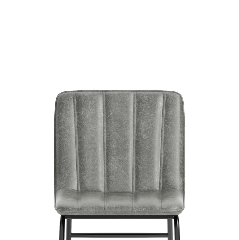Marlow Bistro Chair – PU Leather, Forest Green or Pewter Grey, Self-Assembly, 2 Year Structural Warranty – Modern Dining or Office Accent Chair