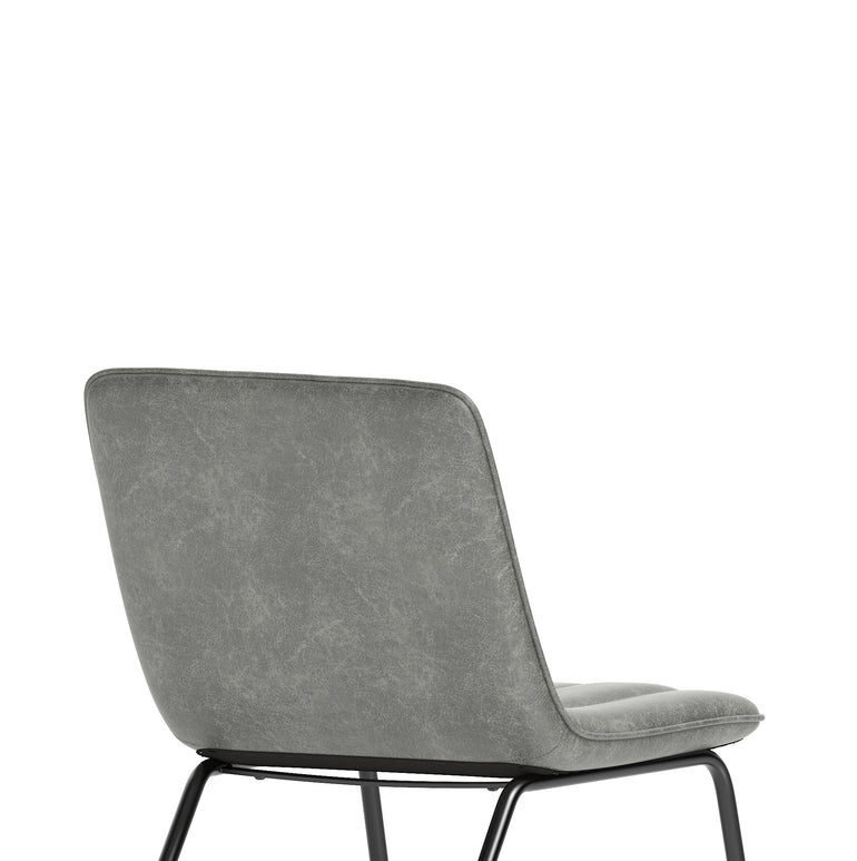 Marlow Bistro Chair – PU Leather, Forest Green or Pewter Grey, Self-Assembly, 2 Year Structural Warranty – Modern Dining or Office Accent Chair