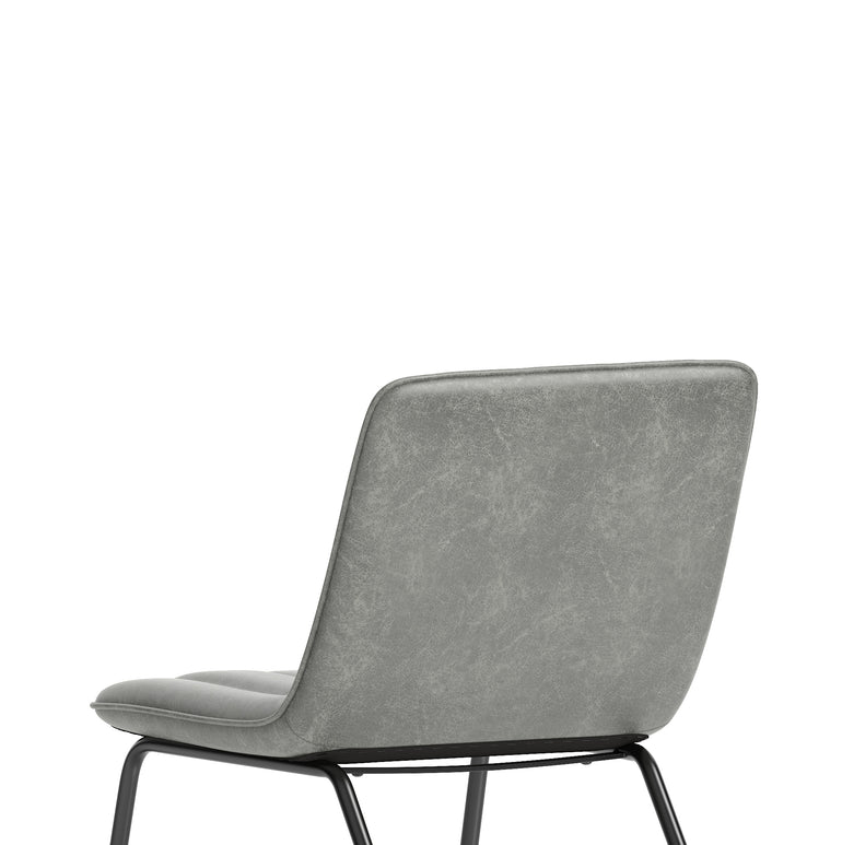 Marlow Bistro Chair – PU Leather, Forest Green or Pewter Grey, Self-Assembly, 2 Year Structural Warranty – Modern Dining or Office Accent Chair