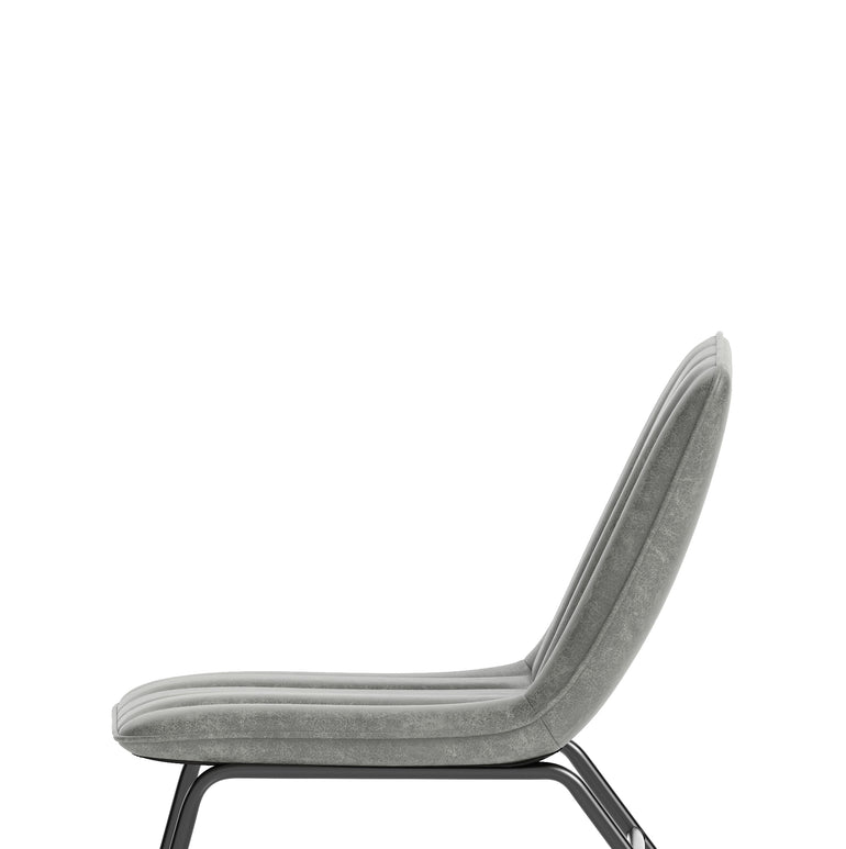 Marlow Bistro Chair – PU Leather, Forest Green or Pewter Grey, Self-Assembly, 2 Year Structural Warranty – Modern Dining or Office Accent Chair