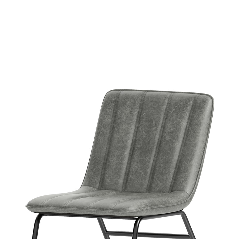 Marlow Bistro Chair – PU Leather, Forest Green or Pewter Grey, Self-Assembly, 2 Year Structural Warranty – Modern Dining or Office Accent Chair