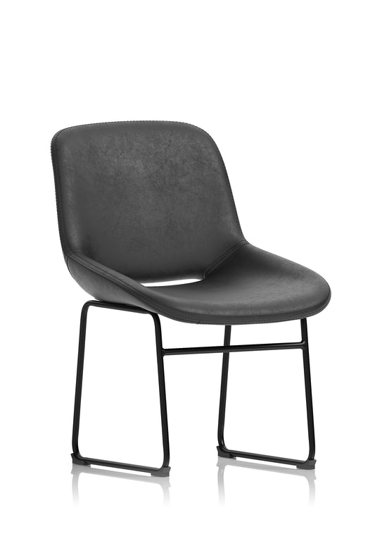 Stowe Bistro Stool – PU Leather Bar Chair, Inky Black or Pecan Brown, Self-Assembly, 2 Year Warranty, Modern Kitchen or Home Office Seating