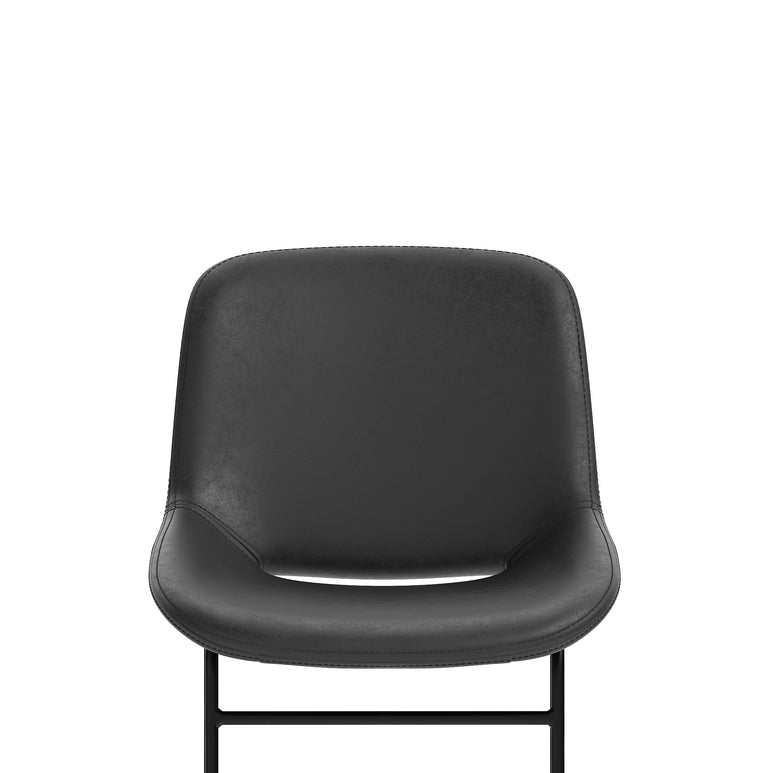 Stowe Bistro Stool – PU Leather Bar Chair, Inky Black or Pecan Brown, Self-Assembly, 2 Year Warranty, Modern Kitchen or Home Office Seating