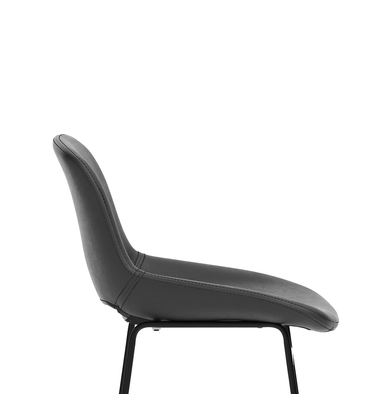 Stowe Bistro Stool – PU Leather Bar Chair, Inky Black or Pecan Brown, Self-Assembly, 2 Year Warranty, Modern Kitchen or Home Office Seating