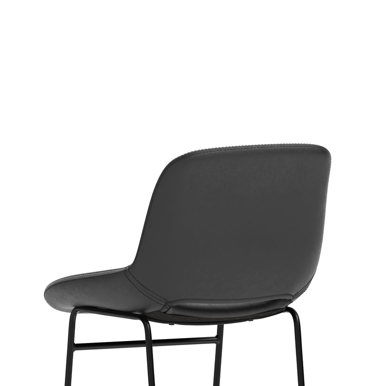 Stowe Bistro Stool – PU Leather Bar Chair, Inky Black or Pecan Brown, Self-Assembly, 2 Year Warranty, Modern Kitchen or Home Office Seating