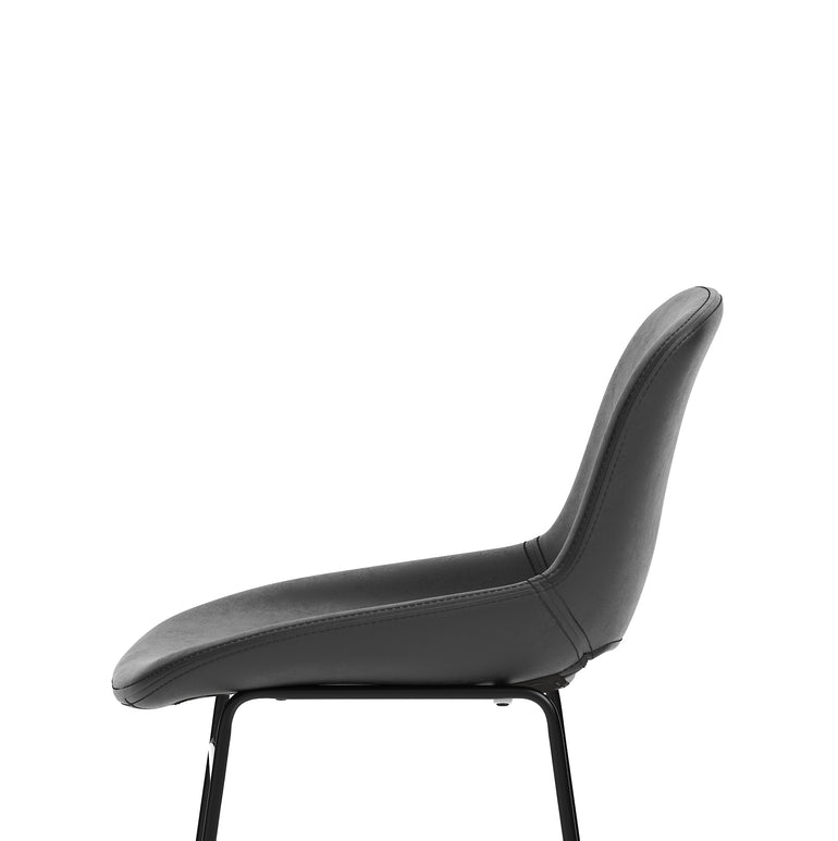 Stowe Bistro Stool – PU Leather Bar Chair, Inky Black or Pecan Brown, Self-Assembly, 2 Year Warranty, Modern Kitchen or Home Office Seating