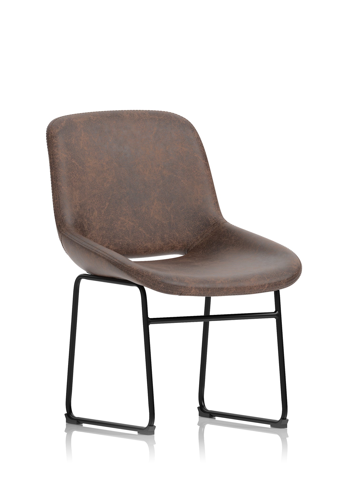 Stowe Bistro Stool – PU Leather Bar Chair, Inky Black or Pecan Brown, Self-Assembly, 2 Year Warranty, Modern Kitchen or Home Office Seating