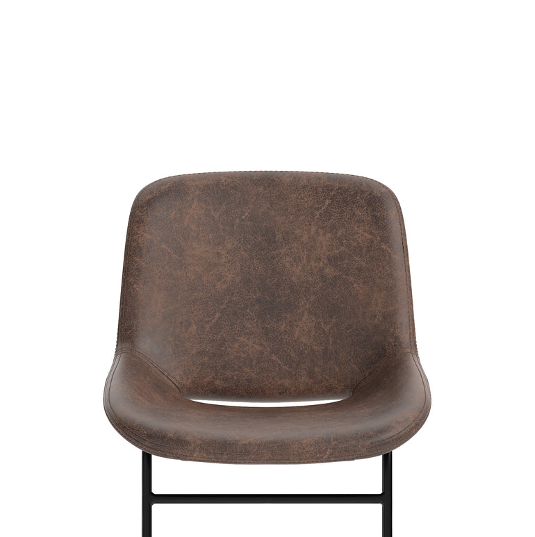 Stowe Bistro Stool – PU Leather Bar Chair, Inky Black or Pecan Brown, Self-Assembly, 2 Year Warranty, Modern Kitchen or Home Office Seating