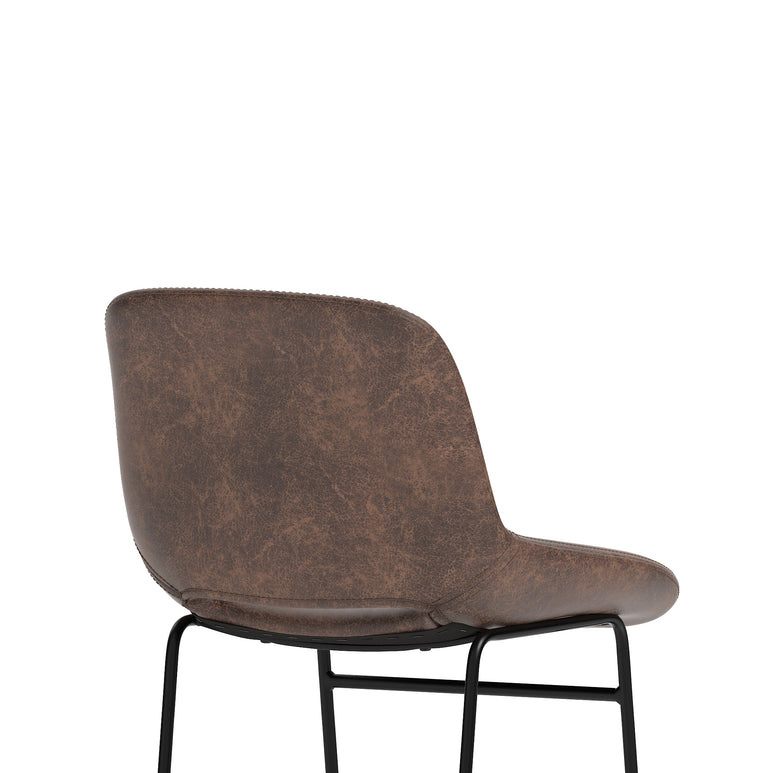 Stowe Bistro Stool – PU Leather Bar Chair, Inky Black or Pecan Brown, Self-Assembly, 2 Year Warranty, Modern Kitchen or Home Office Seating