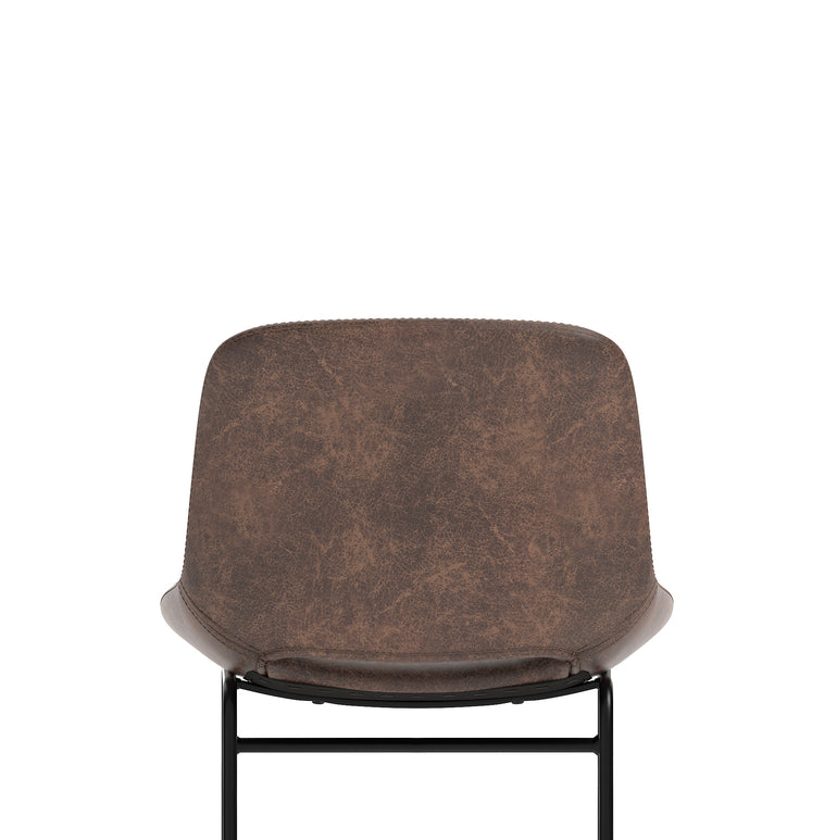 Stowe Bistro Stool – PU Leather Bar Chair, Inky Black or Pecan Brown, Self-Assembly, 2 Year Warranty, Modern Kitchen or Home Office Seating