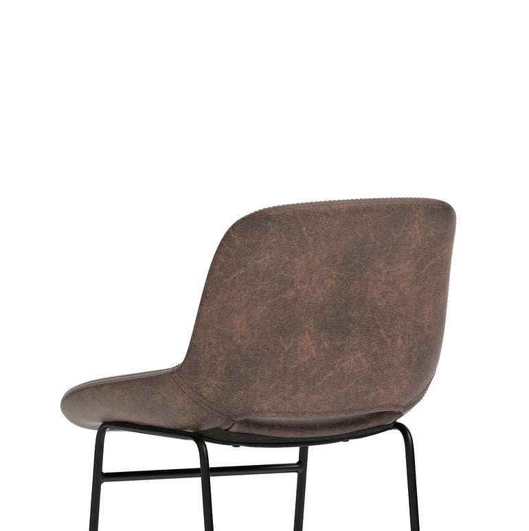 Stowe Bistro Stool – PU Leather Bar Chair, Inky Black or Pecan Brown, Self-Assembly, 2 Year Warranty, Modern Kitchen or Home Office Seating