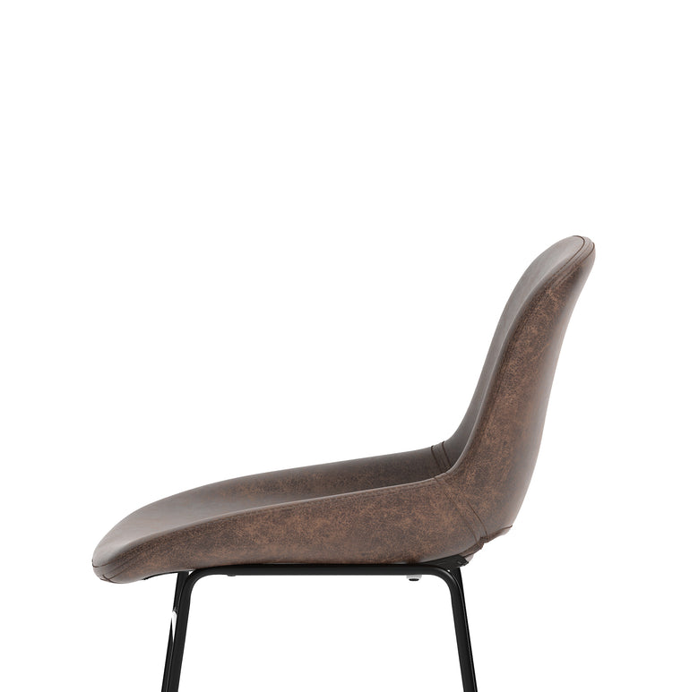 Stowe Bistro Stool – PU Leather Bar Chair, Inky Black or Pecan Brown, Self-Assembly, 2 Year Warranty, Modern Kitchen or Home Office Seating