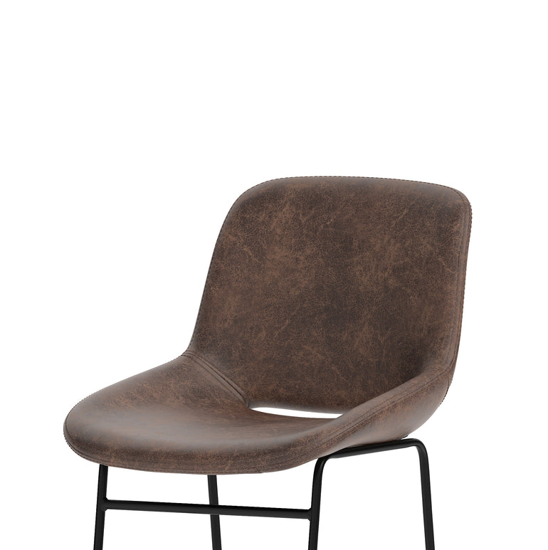 Stowe Bistro Stool – PU Leather Bar Chair, Inky Black or Pecan Brown, Self-Assembly, 2 Year Warranty, Modern Kitchen or Home Office Seating