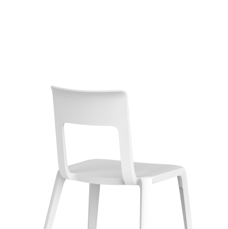 Nest Edge Stacking Cafe & Bistro Chair – Stackable Polypropylene, White/Grey/Green/Red, With or Without Arms, Ready Assembled, 5 Year Warranty