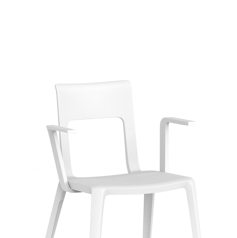 Nest Edge Stacking Cafe & Bistro Chair – Stackable Polypropylene, White/Grey/Green/Red, With or Without Arms, Ready Assembled, 5 Year Warranty