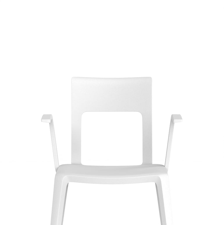 Nest Edge Stacking Cafe & Bistro Chair – Stackable Polypropylene, White/Grey/Green/Red, With or Without Arms, Ready Assembled, 5 Year Warranty