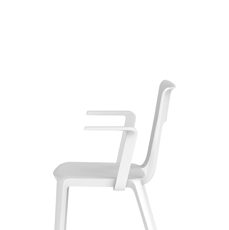 Nest Edge Stacking Cafe & Bistro Chair – Stackable Polypropylene, White/Grey/Green/Red, With or Without Arms, Ready Assembled, 5 Year Warranty