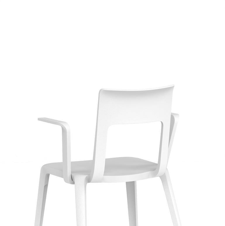 Nest Edge Stacking Cafe & Bistro Chair – Stackable Polypropylene, White/Grey/Green/Red, With or Without Arms, Ready Assembled, 5 Year Warranty