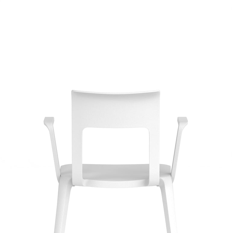 Nest Edge Stacking Cafe & Bistro Chair – Stackable Polypropylene, White/Grey/Green/Red, With or Without Arms, Ready Assembled, 5 Year Warranty