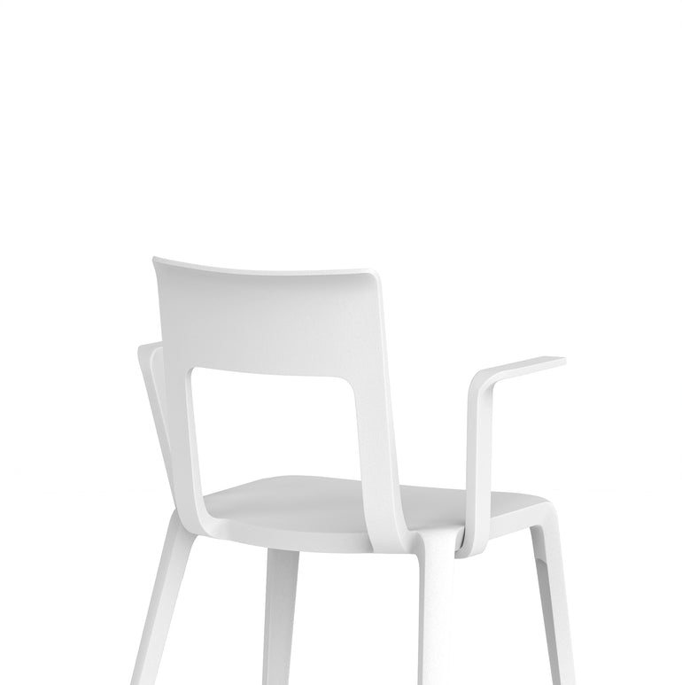 Nest Edge Stacking Cafe & Bistro Chair – Stackable Polypropylene, White/Grey/Green/Red, With or Without Arms, Ready Assembled, 5 Year Warranty