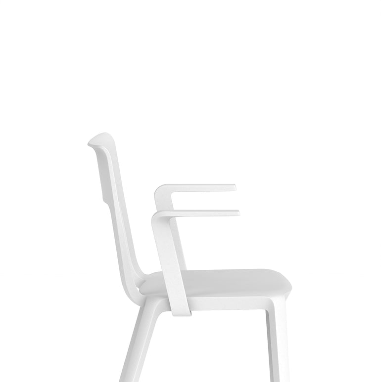 Nest Edge Stacking Cafe & Bistro Chair – Stackable Polypropylene, White/Grey/Green/Red, With or Without Arms, Ready Assembled, 5 Year Warranty