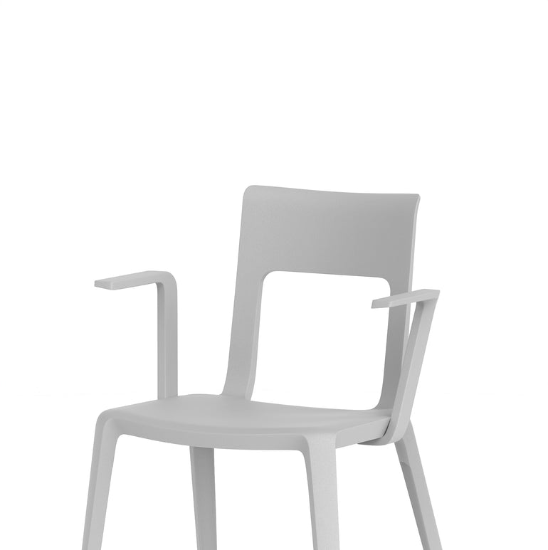Nest Edge Stacking Cafe & Bistro Chair – Stackable Polypropylene, White/Grey/Green/Red, With or Without Arms, Ready Assembled, 5 Year Warranty