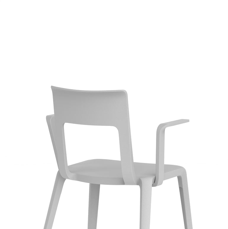 Nest Edge Stacking Cafe & Bistro Chair – Stackable Polypropylene, White/Grey/Green/Red, With or Without Arms, Ready Assembled, 5 Year Warranty