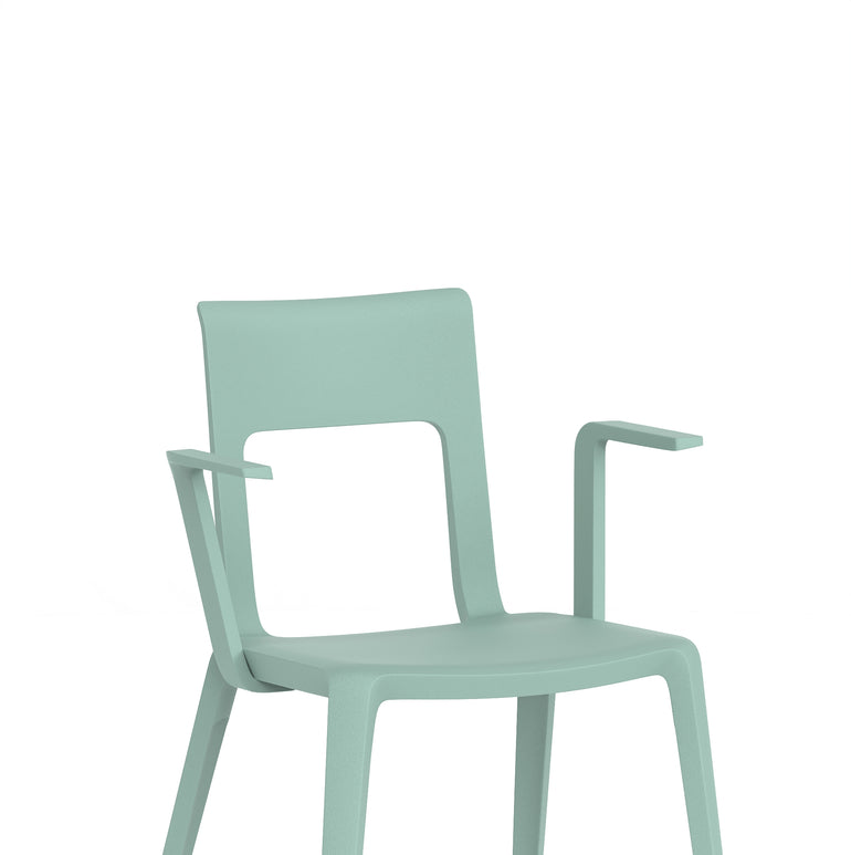 Nest Edge Stacking Cafe & Bistro Chair – Stackable Polypropylene, White/Grey/Green/Red, With or Without Arms, Ready Assembled, 5 Year Warranty