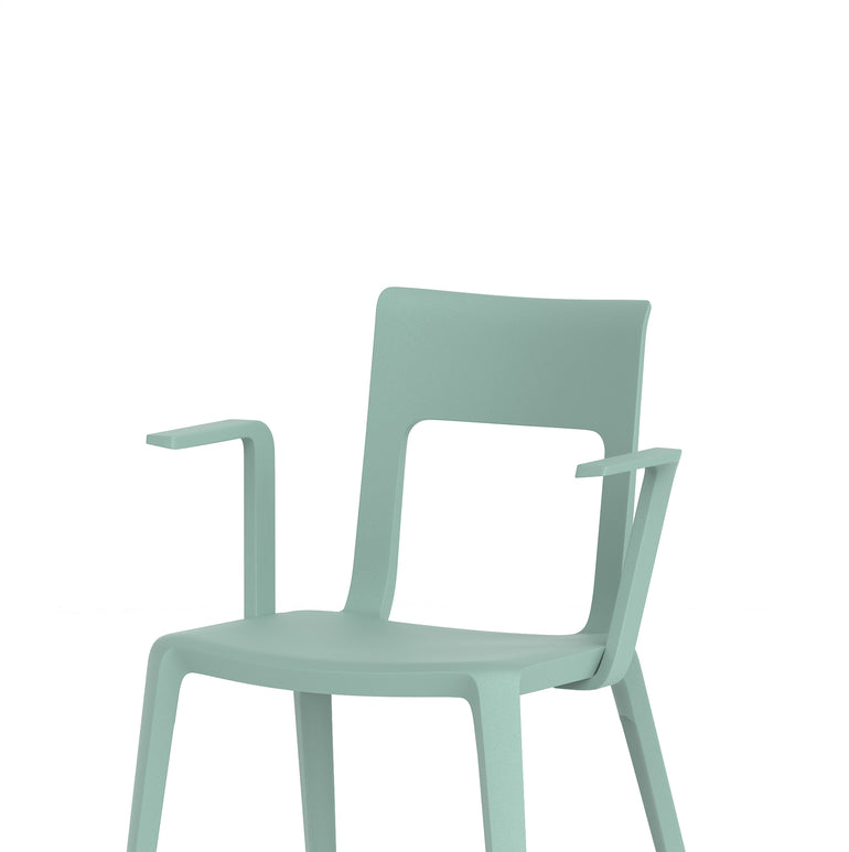 Nest Edge Stacking Cafe & Bistro Chair – Stackable Polypropylene, White/Grey/Green/Red, With or Without Arms, Ready Assembled, 5 Year Warranty