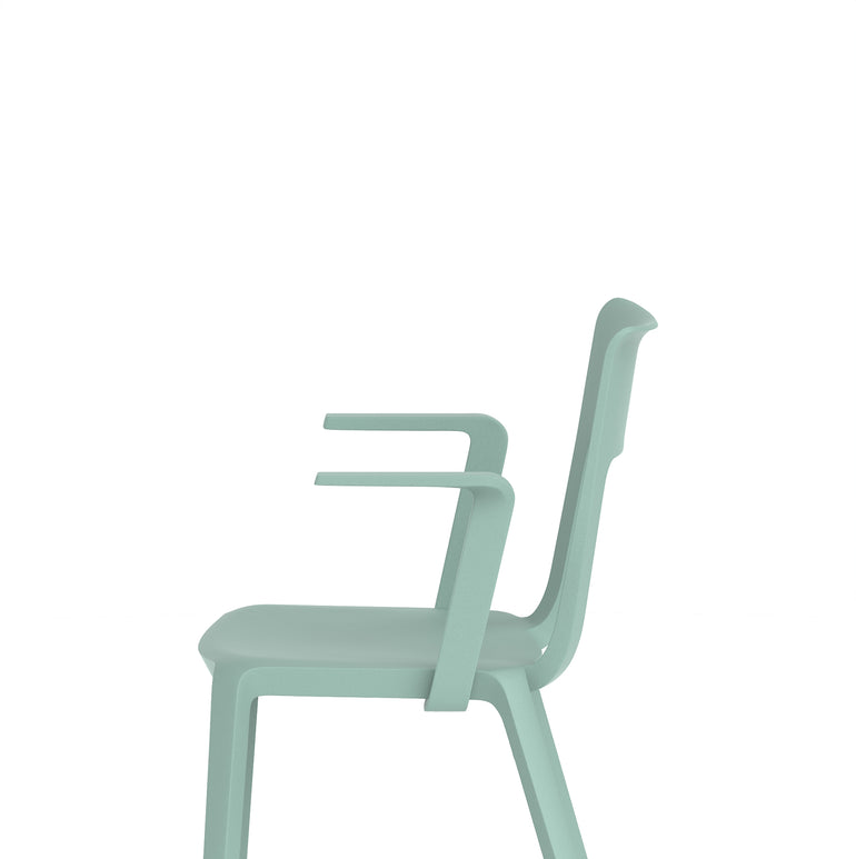 Nest Edge Stacking Cafe & Bistro Chair – Stackable Polypropylene, White/Grey/Green/Red, With or Without Arms, Ready Assembled, 5 Year Warranty