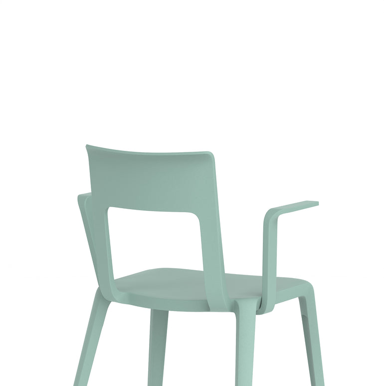 Nest Edge Stacking Cafe & Bistro Chair – Stackable Polypropylene, White/Grey/Green/Red, With or Without Arms, Ready Assembled, 5 Year Warranty