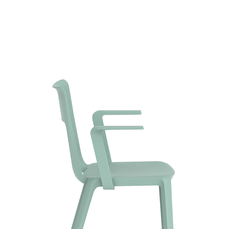 Nest Edge Stacking Cafe & Bistro Chair – Stackable Polypropylene, White/Grey/Green/Red, With or Without Arms, Ready Assembled, 5 Year Warranty