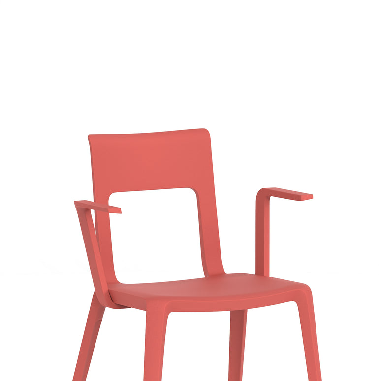 Nest Edge Stacking Cafe & Bistro Chair – Stackable Polypropylene, White/Grey/Green/Red, With or Without Arms, Ready Assembled, 5 Year Warranty