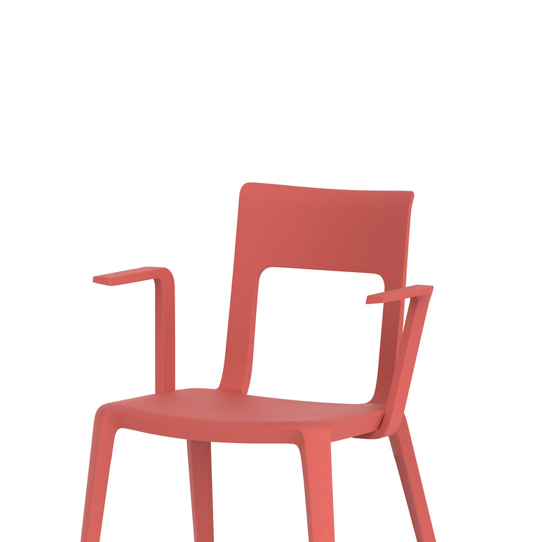 Nest Edge Stacking Cafe & Bistro Chair – Stackable Polypropylene, White/Grey/Green/Red, With or Without Arms, Ready Assembled, 5 Year Warranty