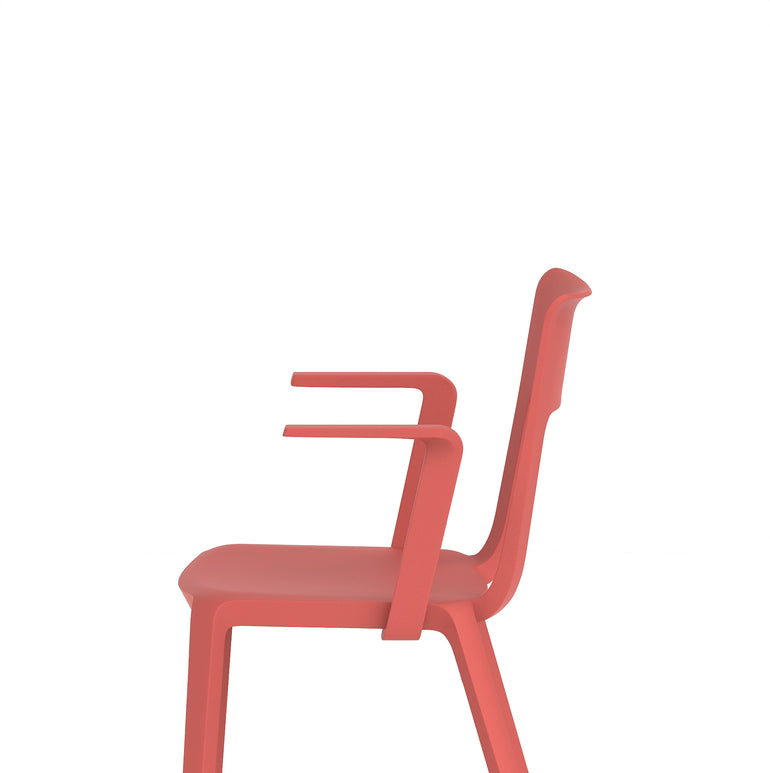 Nest Edge Stacking Cafe & Bistro Chair – Stackable Polypropylene, White/Grey/Green/Red, With or Without Arms, Ready Assembled, 5 Year Warranty