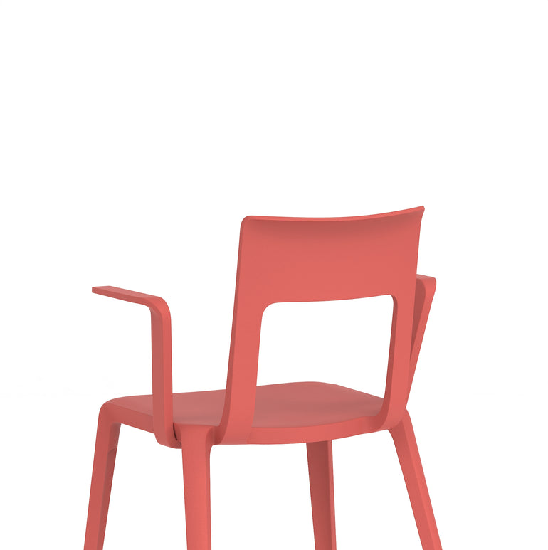 Nest Edge Stacking Cafe & Bistro Chair – Stackable Polypropylene, White/Grey/Green/Red, With or Without Arms, Ready Assembled, 5 Year Warranty