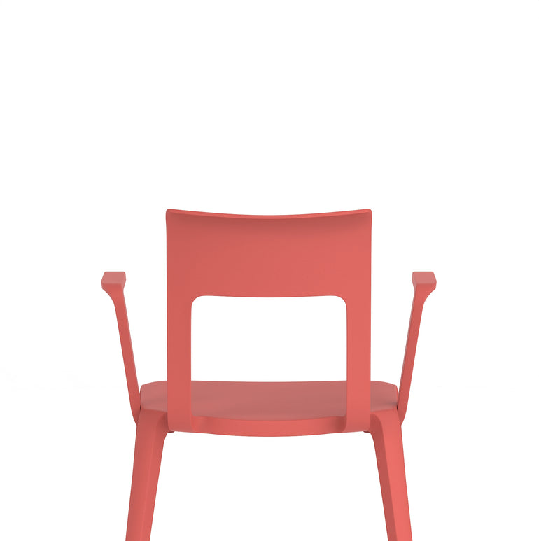 Nest Edge Stacking Cafe & Bistro Chair – Stackable Polypropylene, White/Grey/Green/Red, With or Without Arms, Ready Assembled, 5 Year Warranty