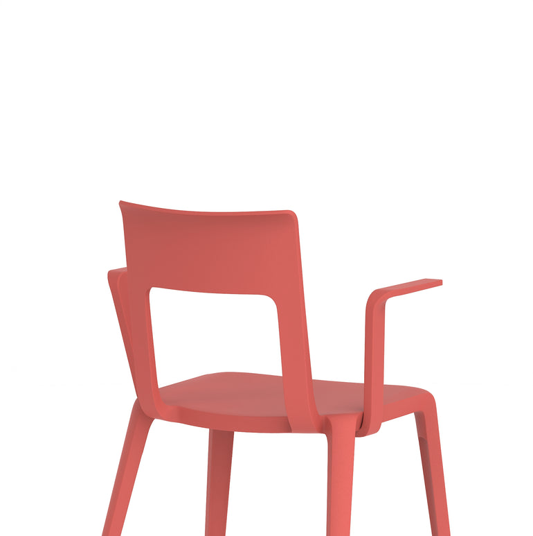 Nest Edge Stacking Cafe & Bistro Chair – Stackable Polypropylene, White/Grey/Green/Red, With or Without Arms, Ready Assembled, 5 Year Warranty