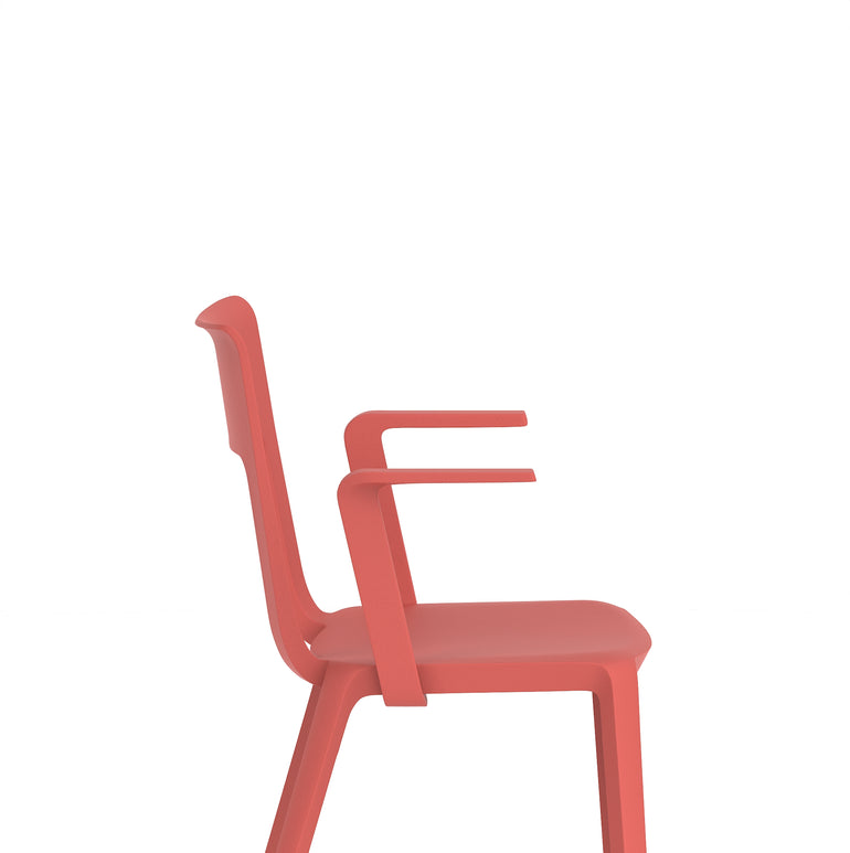 Nest Edge Stacking Cafe & Bistro Chair – Stackable Polypropylene, White/Grey/Green/Red, With or Without Arms, Ready Assembled, 5 Year Warranty